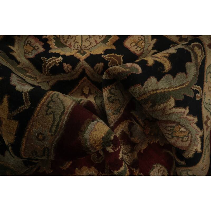 Hand Knotted Oriental 100% Wool Carpet Traditional All-Over Red Agra Area Rug - 11' 9'' X 8' 10''