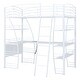 preview thumbnail 16 of 22, Metal Twin Loft Bed with Guardrails, Shelving, and Desk