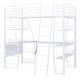 preview thumbnail 4 of 10, Twin Size Loft Bed with 4-Layer Shelves and L-Shaped Desk , Stylish Metal Frame with Sockets