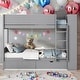 preview thumbnail 2 of 14, Twin over Twin Multi-function Bunk Bed With 2 Drawers And Multi-layer Cabinet,Solid Construction