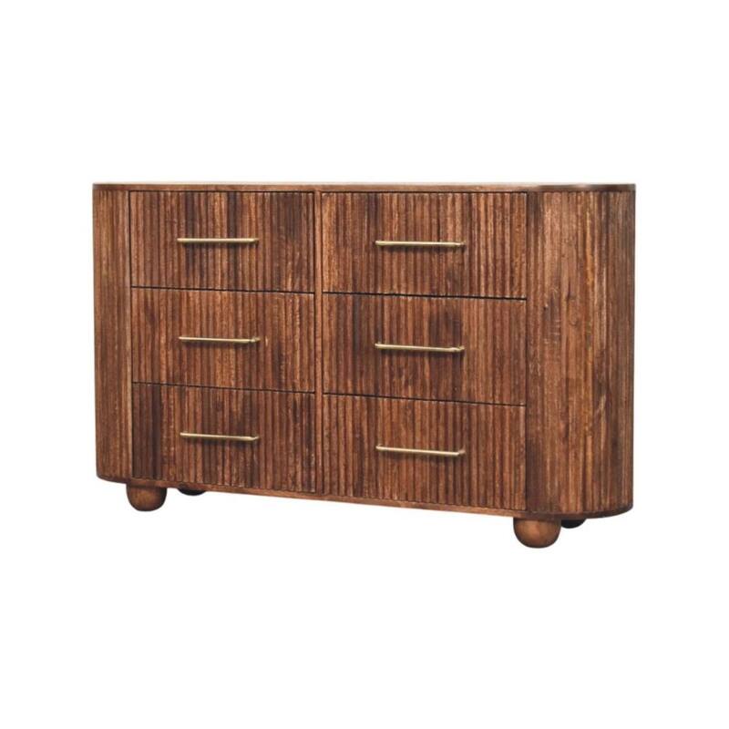 Artisan Furniture Solid Wood Ridge front Chest – Roasted Almond With 6-Drawers