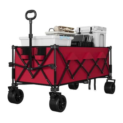 Foldable Heavy Duty Utility Wagon with All Terrain Wheels