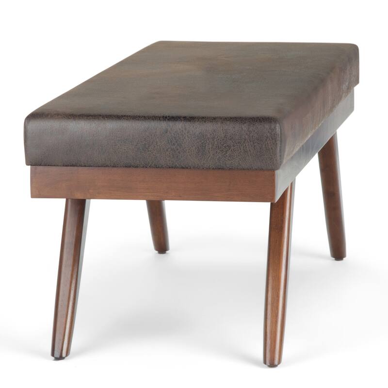 WYNDENHALL Nadine 48 inch Wide Mid Century Modern Rectangle Ottoman Bench