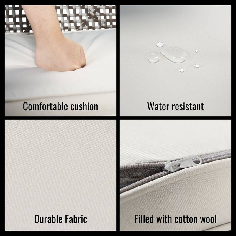 All Weather 5-Piece Patio Dining Table Sets, Patio Conversation Set Acacia Wood Table