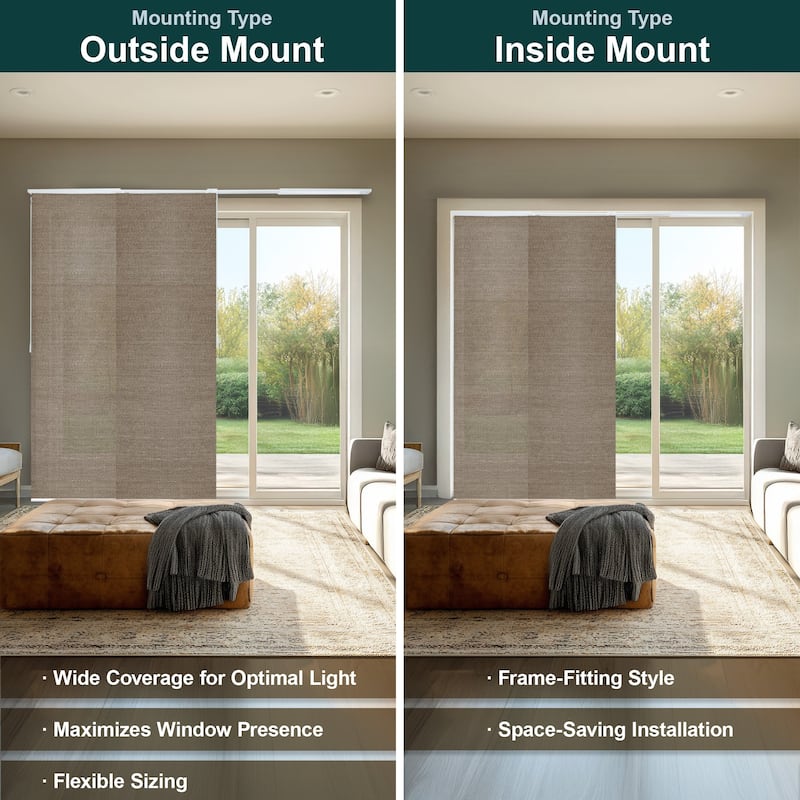 CHICOLOGY Adjustable Sliding Panels, 4-Rail Track, Light Filtering