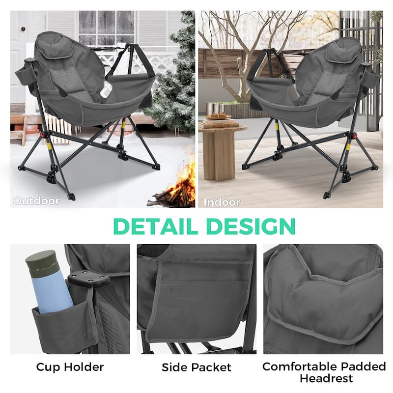 Hammock Camping Chair, Foldable Portable Rocking Chairs for Adults