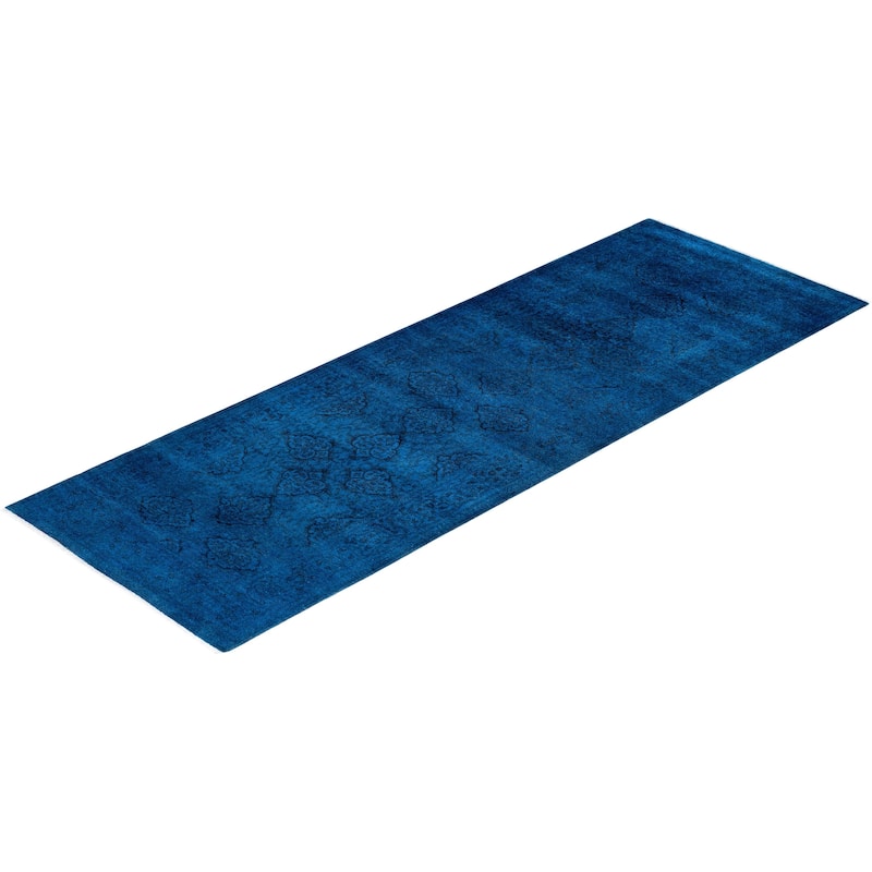 Contemporary Overdyed Wool Hand Knotted Runner - 2' 8" x 7' 10"