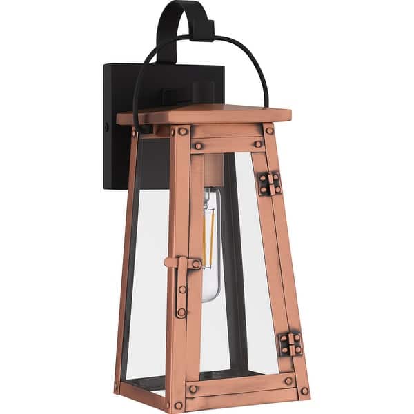 slide 2 of 7, Carolina 1-Light Aged Copper Outdoor Wall Lantern