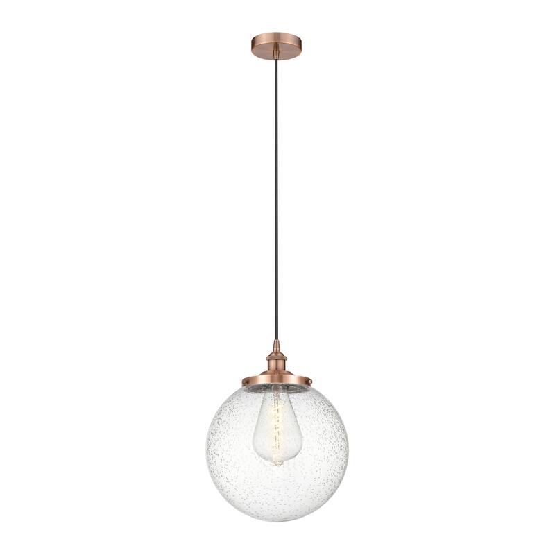 Innovations Lighting Beacon - 1 Light 14" Cord Hung Mini Pendant. - Antique Copper/Seedy