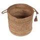 preview thumbnail 8 of 8, LR Home Montego Solid Natural Jute Decorative Storage Basket (19 in.) - 19" x 19" x 19"