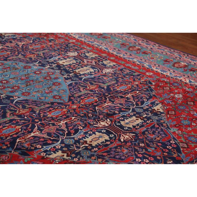 Vegetable Dye Tabriz Chinese Area Rug Handmade Wool Carpet - 9'3"x 12'1"