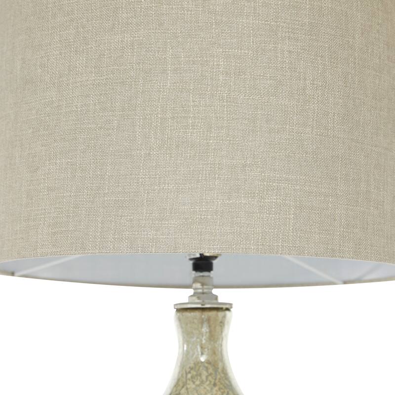 Silver Glass Room Table Lamp with Faux Mercury Glass Finish
