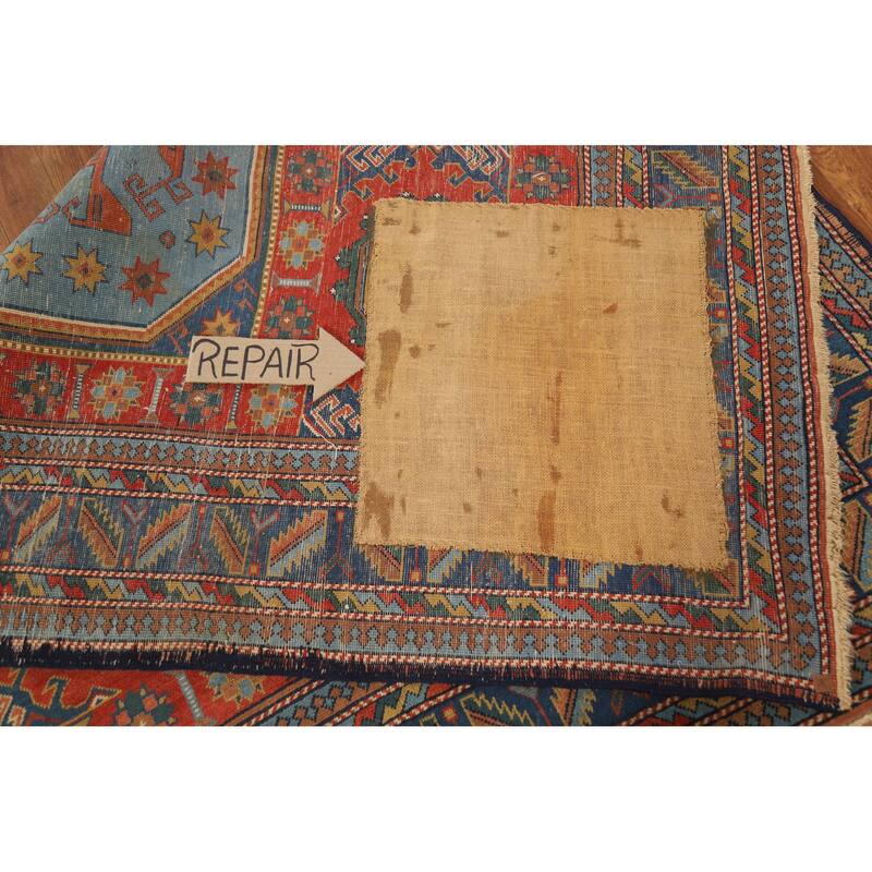 Hand Knotted Oriental 100% Wool Carpet Traditional Tribal Oranges & Rust Kazak Area Rug - 6' 9'' X 4' 11''