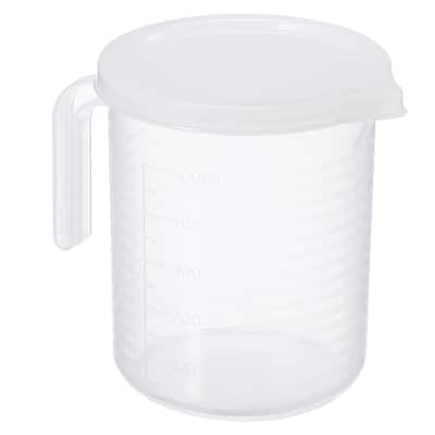 Graduated Beaker, 500ml PP Plastic Liquid Measuring Cup Double Sided Graduations - Transparent