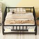 preview thumbnail 3 of 6, Metal Twin Size Car Bed with Wheels and Headlights Decoration - Playful Design, Sturdy Frame, Safety Guaranteed