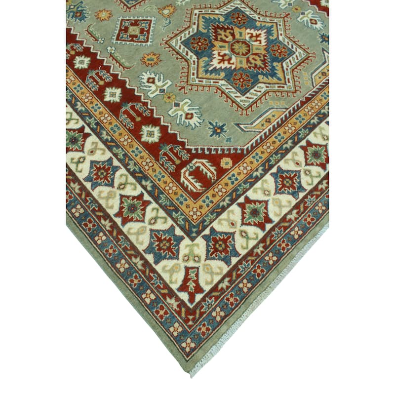 Kazak Azalea Grey/Ivory Rug - 6'7" x 9'8"