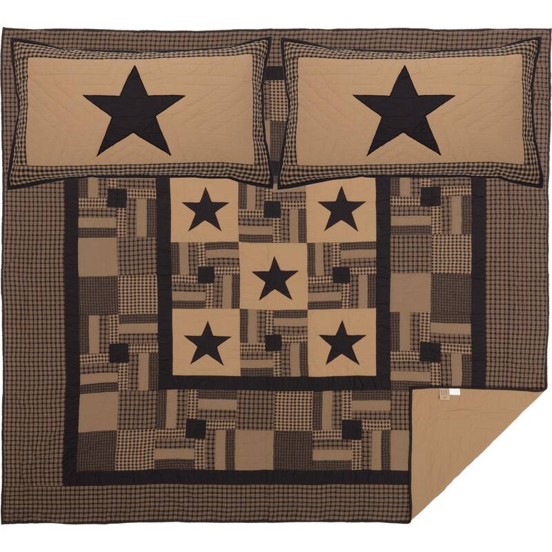 Black Check Star Quilt Set