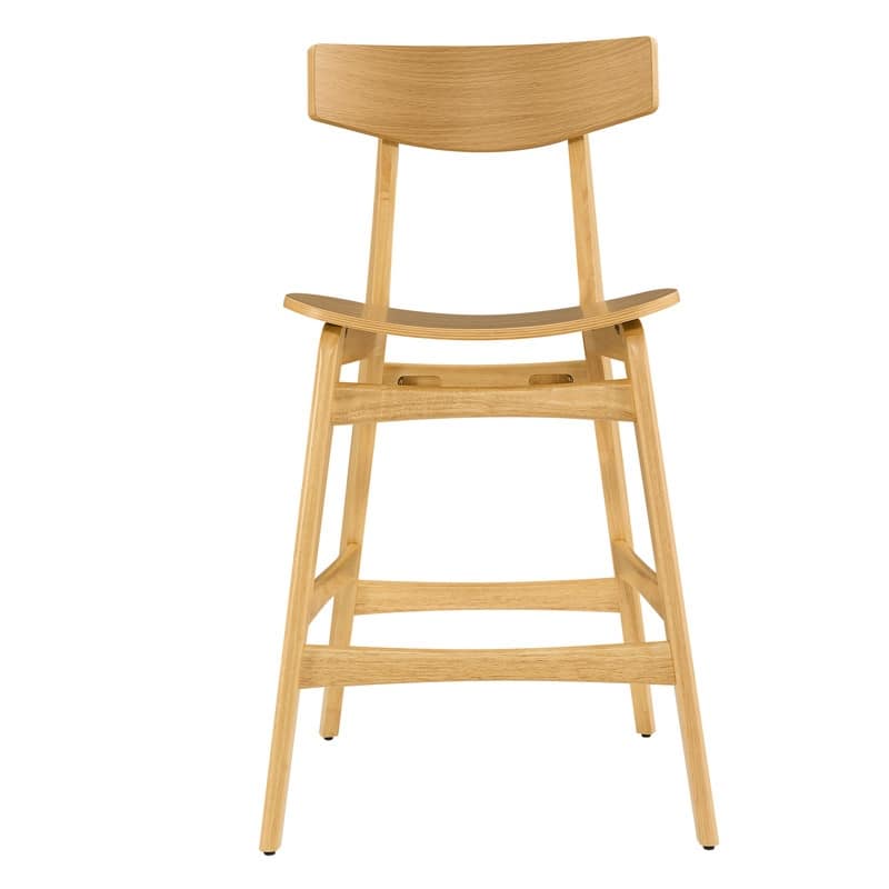 Spruce & Spring Modern Farmhouse Bar Stool with Bentwood Back and Saddle Seat