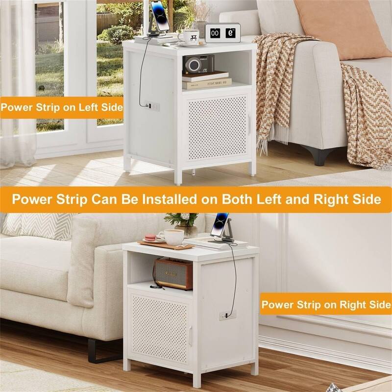 Side Table with Charging Station