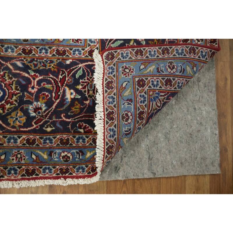 Hand Knotted Oriental 100% Wool Carpet Traditional Floral Red Kashan Area Rug - 13' 5'' X 9' 7''