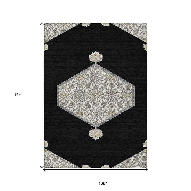 HomeRoots Oriental Traditional Rectangle Outdoor Rug