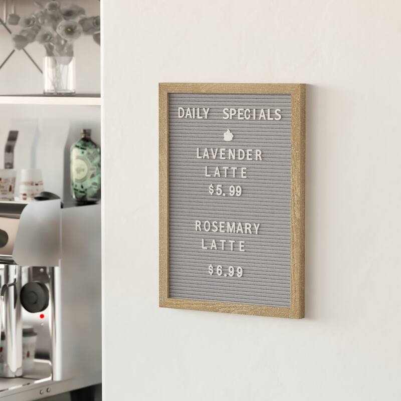 Wood Frame Letter Board with 389 PP Letters and Canvas Carry Bag