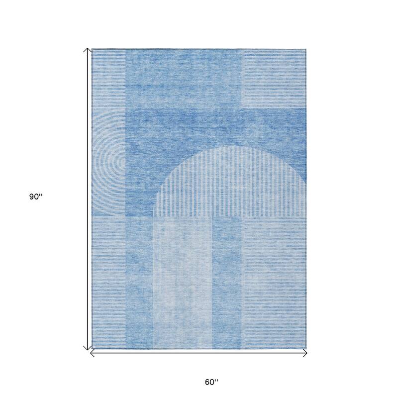 HomeRoots Geometric Transitional Rectangle Outdoor Rug
