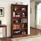 72-inch Bookcase, Modern 6-Tier White Bookshelf, Wood Display Shelf