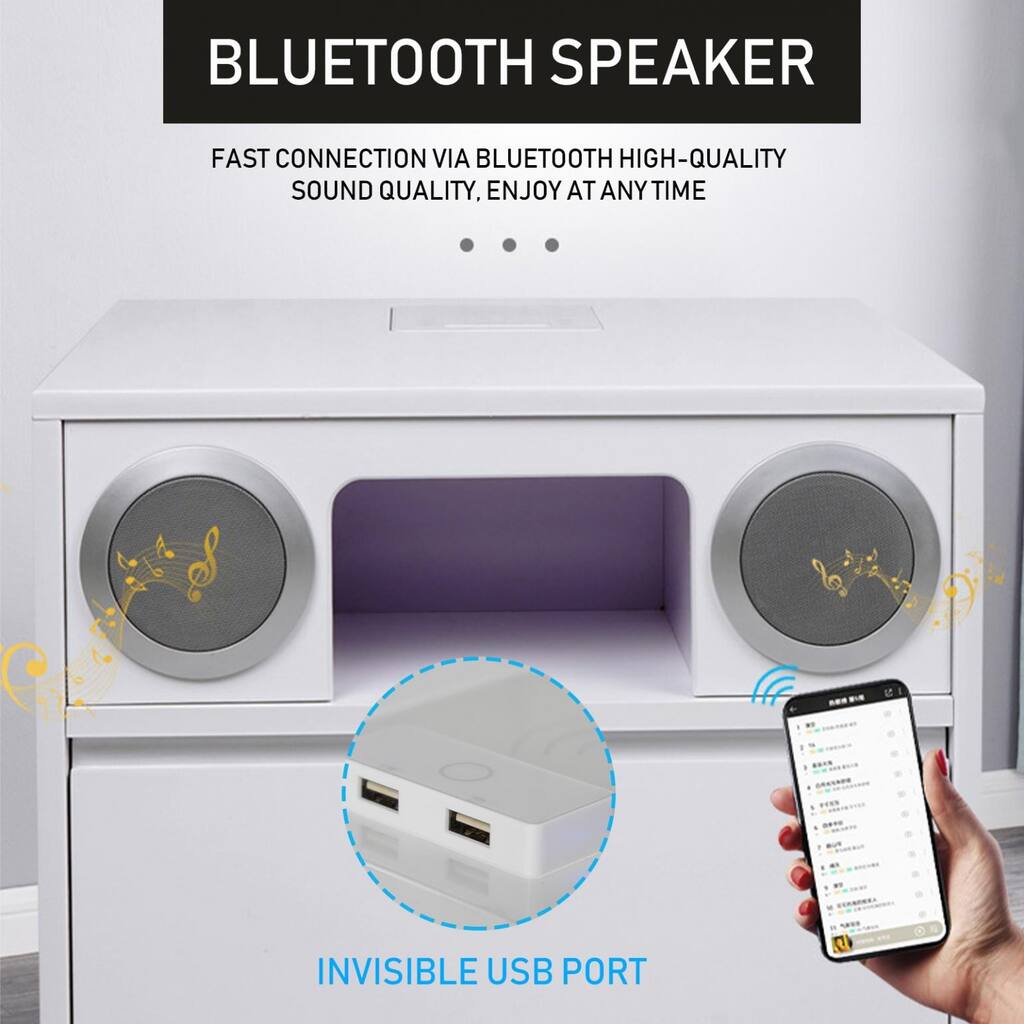 Smart Bedside Table Bedroom With Lamp Wireless Charging Bedside Table