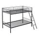 preview thumbnail 6 of 7, Furniture of America Landers Modern Twin over Twin Metal Bunk Bed with Attached Angled Ladder