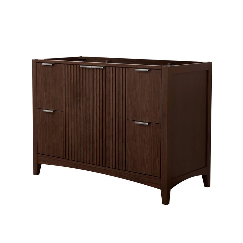 Wyndham Collection WCF9191-48S-CXSXXMXX Palmilla 48" Single Free - Dark Walnut / Brushed Nickel Hardware