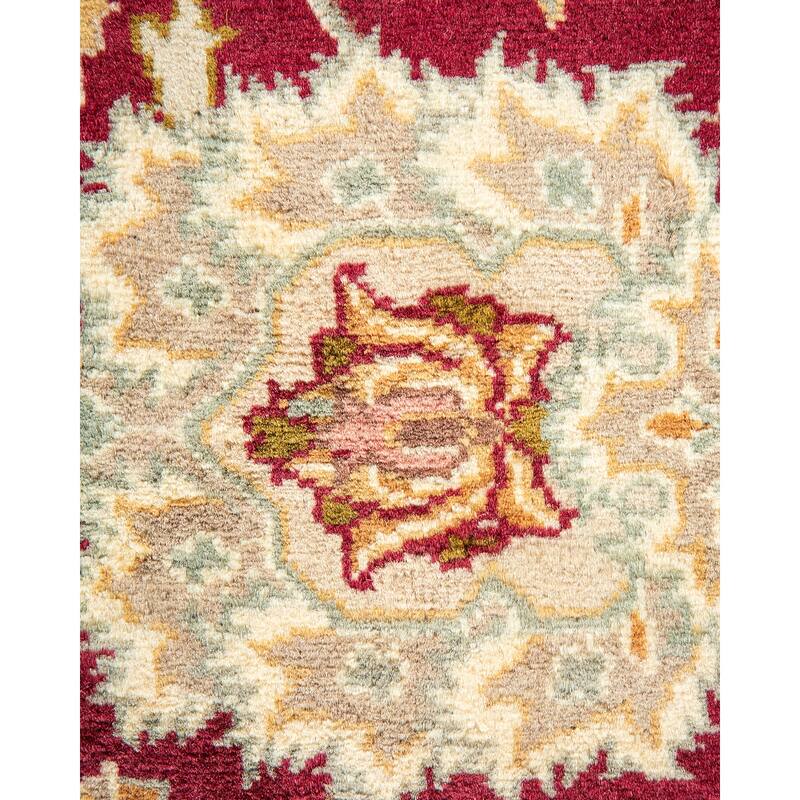 Overton Hand Knotted Wool Vintage Inspired Traditional Mogul Purple Area Rug - 6' 2" x 9' 1"