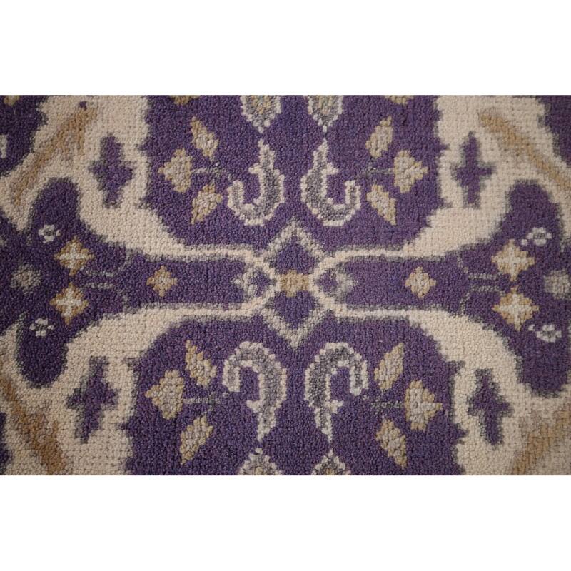 Purple Oushak Oriental Runner Rug Handmade Wool Carpet - 2'6"x 9'9"