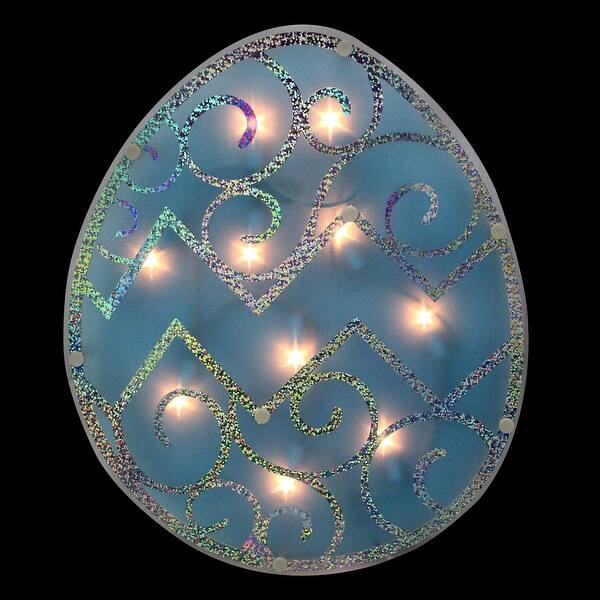 Shop 12 Lighted Blue Easter Egg Window Silhouette Decoration