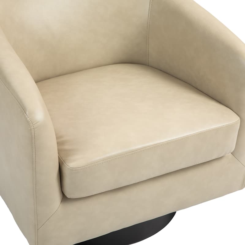 2 Set 360°Swivel Fabric Accent Chairs Barrel Armchairs