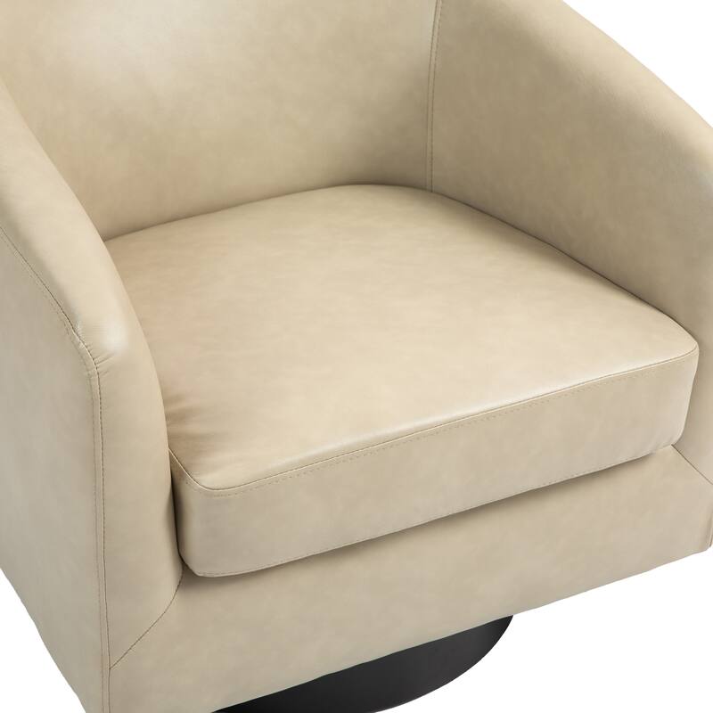 Round Barrel Armchair 360-Degree Swivel Accent Chairs