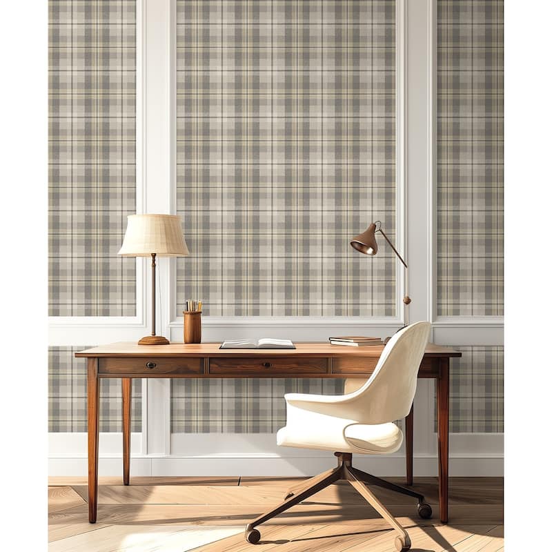 Harry & Grace Thornbury Tailored Plaid Peel and Stick Wallpaper