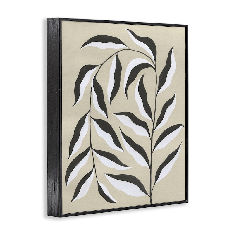 Stupell Natural Curved Vegetation Framed Giclee Art Design By Grace Popp