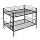 preview thumbnail 3 of 9, Black Metal Full Over Full Bunk Bed Kids Bed with Under-bed Storage
