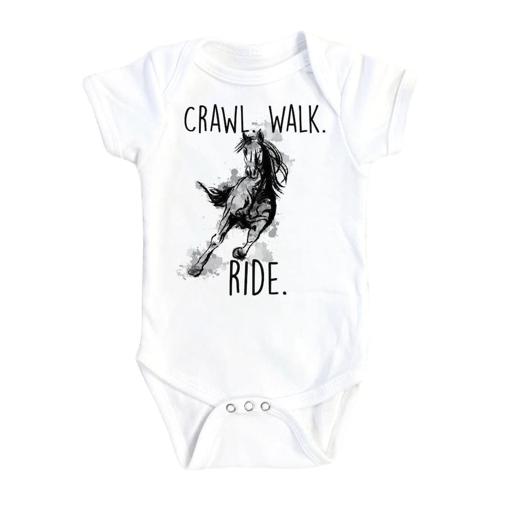 Horse Ride - Baby Boy Girl Clothes Infant Bodysuit Funny Cute Newborn
