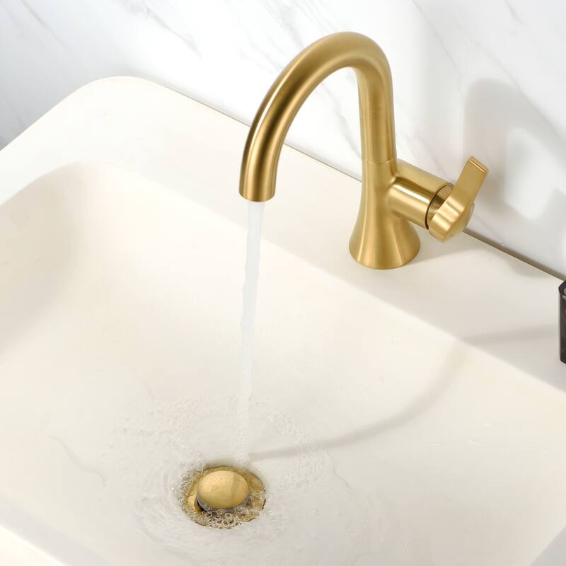Luxier DS03-T Bathroom Sink Push Pop-Up Drain Stopper with No Overflow