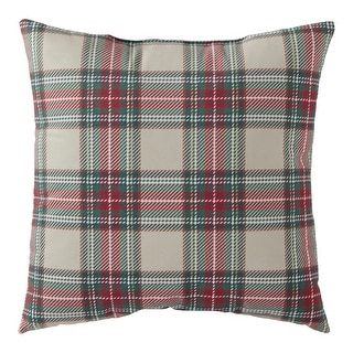 Plaid 18-inch Holiday Throw Pillow