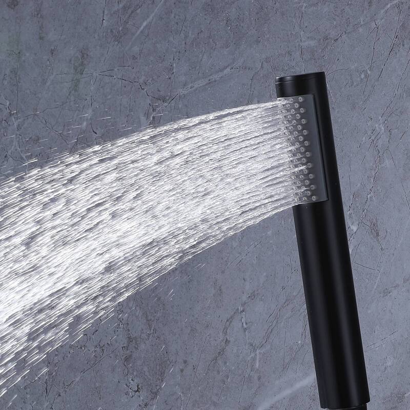 Thermostatic Shower System With Rough-in Valve Wall Mount Shower Faucet With Body Jet And Hand Shower 12 Inch Shower Head Set