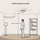 preview thumbnail 9 of 13, Warehouse of Tiffany Margno 52-Inch Flushmount Lighted Ceiling Fan Jewel Cut Design Tiffany Glass Lamp Black Finish