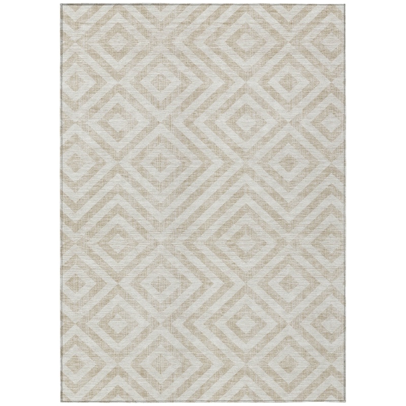 Machine Washable Indoor/ Outdoor Chantille Diamond Geo Rug