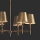 preview thumbnail 4 of 6, Whitney 6-light Aged Brass Hanging Chandelier