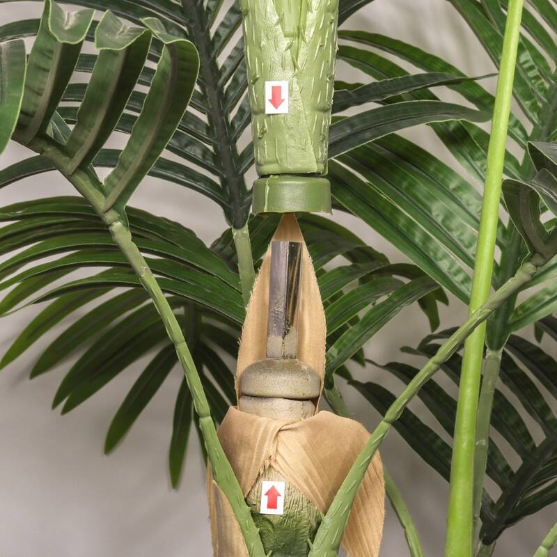 Lush Black Pot Golden Cane Palm - Lifelike Tropical Faux Plant for Indoor & Outdoor Spaces