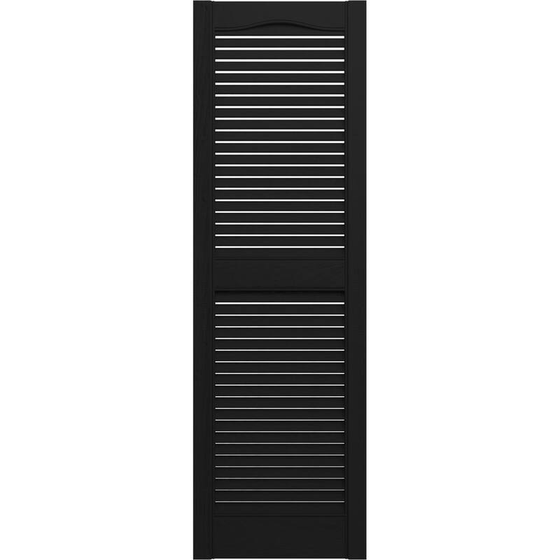 Builders Edge, Standard Cathedral Top Center Mullion, Open Louver Shutters, Includes Matching Installation Spikes (Per Pair)