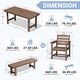 preview thumbnail 76 of 94, 6-Piece HDPE Outdoor Dining Table Sets with Umbrella Hole - 1-Table 4-Chairs-1-Bench