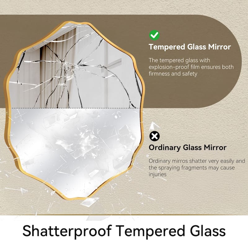 Unique Aluminum Alloy Framed Scallop Wall Mirror with Artistic Design